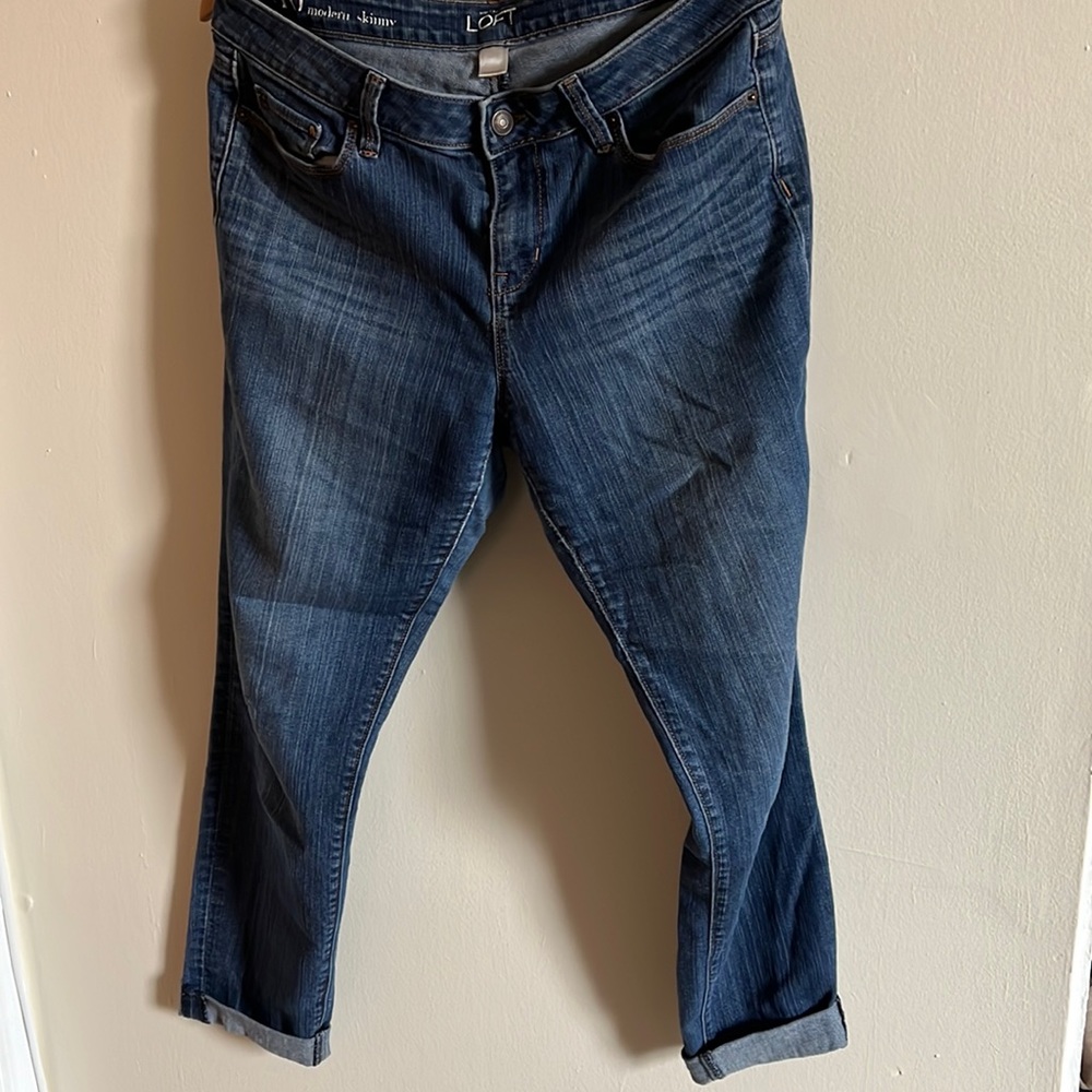 Ann Taylor The Loft straight leg cropped jeans